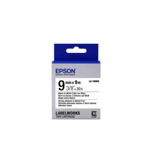 Epson LK-3WBW Güçlü Yapışkanlı Beyaz Üzeri Siyah 9mm 9Metre Etiket