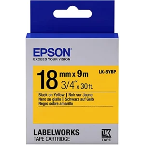 Epson LK-5YBP Pastel Sarı Üzeri Siyah 18mm 9metre