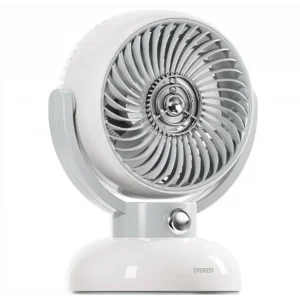 Everest EFN12 Krem 1200mAh 3 Hız Kademe Led Işıklı Retro Masaüstü Usb Fan