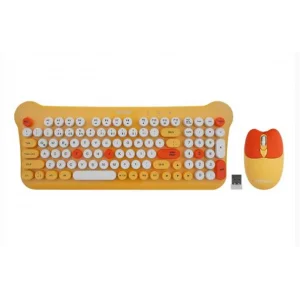 Everest KM-6244 BUNNY Renkli Tuşlu Sarı 2.4 ghz + BT Kablosuz Q Multimedia Klavye + Mouse Set
