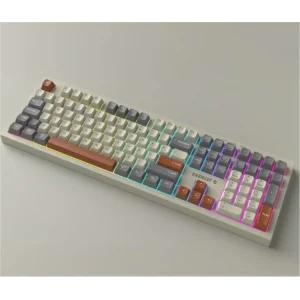Everest KM-78 Rena Krem-Gri-Kahve Kablosuz 2.4 + BT RGB Aydınlatmalı Sessiz Q  Klavye + Mouse Se