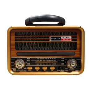 Everton Rt-708  Bluetooth Fm-Usb-Tf-Aux Solarlı  Şarjlı Nostaljik Radyo