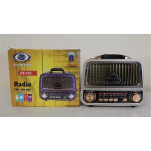 Everton Rt-770  Bluetooth Fm-Usb-Tf-Aux  Şarjlı Nostaljik Radyo