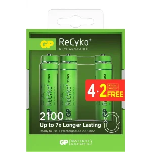 GP AA 2000 mAh Pro Şarjlı Kalem Pil 4+2li Paket  Paket GP210AAHCBR21-2GVPTLB6