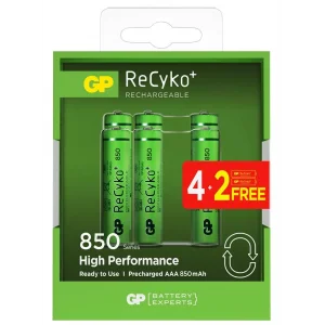 Gp AAA 850 mAh Şarjlı İnce Kalem Pil  4+2li Paket Recyko GPHCH83BOK