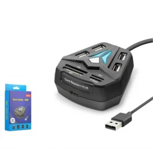 HADRON A068B USB Combo Hub Kart Okuyucu 8 Port Siyah