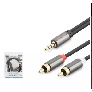 HADRON HDX1067 1.5M  3.5MM TO 2RCA KABLO 2LINE GOLD  SİYAH