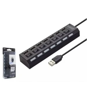Hadron Hdx7001 Usb Hub 7-Usb Siyah Anahtarlı