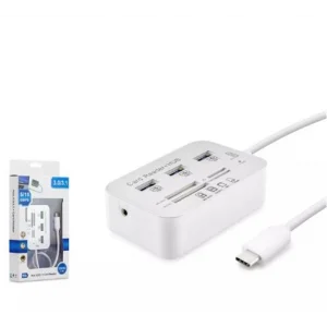 HADRON HDX7029 TYPE-C HUB COMBO 3-USB3.0 + MS + SD + M2 + TF 20CM 7IN1 BEYAZ