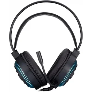 Hp DHE-8001U Mavi LED Aydınlatmalı Mikrofonlu Ses Kontrollü Gaming USB Siyah Başüstü Kulaklık