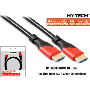 Hytech HY-HDM3 Hdmi To Hdmi 3m Altın Uçlu 24k 1.4