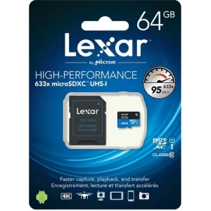 Lexar 64GB C10 A1 V30 U3  Hafıza Kartı + Adaptör