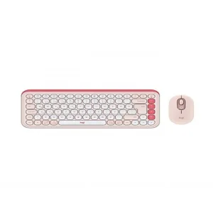Logitech Pop Icon Combo 920-013077 Pembe Kablosuz Klavye Mouse Seti