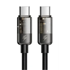 MCDODO CA-2840 Type-C To Type-C 100W Led Işıklı Power Off Hızlı Data Şarj Kablosu 1.2m - Siyah