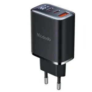 MCDODO CH-2180 30W 2 TYPE-C 1 USB-A GİRİŞLİ DİGİTAL GÖSTERGELİ HIZLI ŞARJ ALETİ- SİYAH