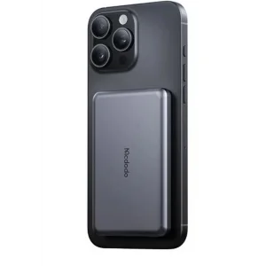 MCDODO MC-4641 20W 5000mAh Metal Ultra İnce Manyetik Kablosuz Power Bank Siyah