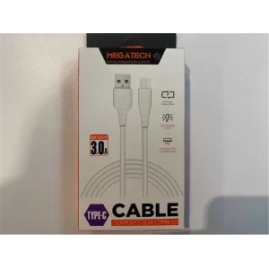 Megatech CHC65 3.0a 1mt Beyaz Usb Type-c Şarj Kablosu