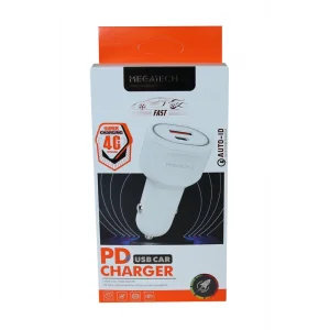 Megatech T-05M40 Beyaz  40W PD-USB Araç Çakmaklık Şarj Başlığı Hızlı Şarj