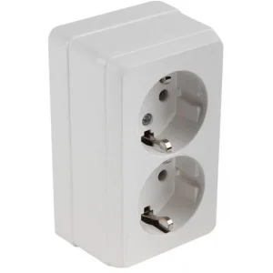 Mutlusan Bron Sıva Üstü İkili Topraklı Priz Beyaz (2160 202 0201)
