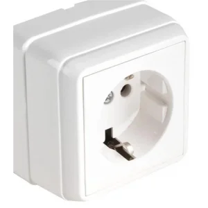 Mutlusan Bron Sıva Üstü Topraklı Priz Beyaz ( 2160 100 0201)