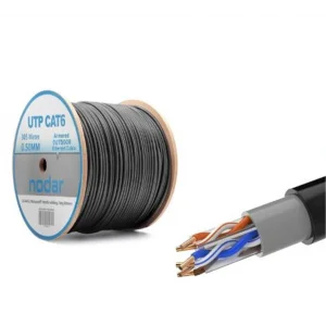 Nodar Nd2001 Utp Cat6 Dışmekan Kablo 23Awg Çift Pvc 4P- 1-0.57Mm Cca 305mt Siyah