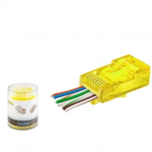 NODAR ND2400 CAT6 EZ RJ45 Konnektör 100 Adet Plastik Kutu - Sarı