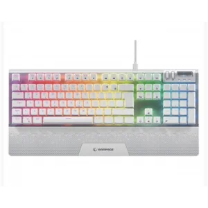 Rampage Carbon Beyaz RGB Q Gaming Oyuncu Klavye Bilek Destekli Red Switch