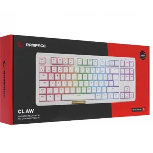 Rampage CLAW Beyaz RED SWITCH Mekanik Gaming Oyuncu Klavye Rainbow TKL