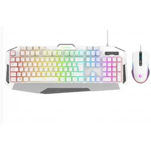 Rampage KM-34 GLARE Beyaz Usb RGB Aydınlatmalı Q 12800 DPI Mouse Gaming Oyuncu Klavye Set