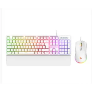 Rampage KM-RX7 FORTUNA V2 Gökkuşağı Aydınlatmalı USB Beyaz  Combo Q Gaming Klavye + 12800 dpi Mouse