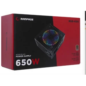 Rampage RGB-650 650W 80 Plus Bronze Aktif PFC 12cm RGB Fanlı Power Supply