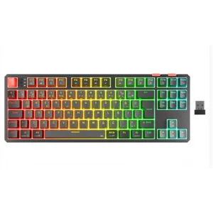 Rampage YORU TKL PRO Gri-Siyah OUTEMU Red Swich Q Kablosuz RGB Mekanik Oyuncu Klavyesi