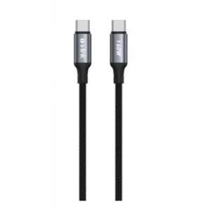 S-link Armor CC-01 60W 1.2m Type-C to Type-C PD Örgülü Metal Başlıklı Siyah Hızlı Şarj Kablosu