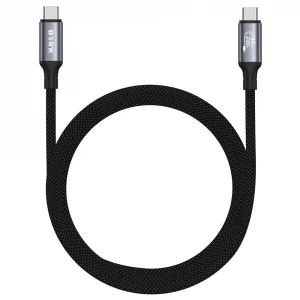 S-link Armor DCC-01 240W 1.2m Type-C to Type-C Örgülü Metal 8K 60HZ Siyah Data ve Hızlı Şarj Kablosu