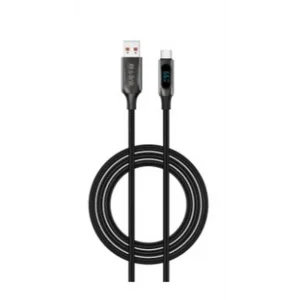 S-link Armor LED UC-066 66W 1m USB to Type-C PD Örgülü LED Başlıklı Siyah Hızlı Şarj Kablosu
