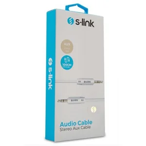 S-link SL-SP70 1m Beyaz 3.5mm Stereo Ses Kablosu