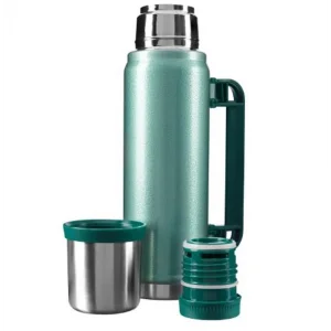 S-link SL-TM13 Yeşil Kumlama Boya 750ML Iç 304  Plastik Kulp Ve Portatif Paslanmaz Çelik Termos Kupa