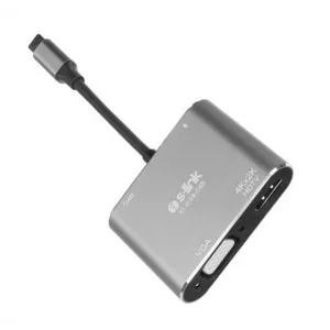 S-link SL-USB-C85 4 in 1 Type C to, PD+HDMI+VGA+USB3.0 Çevirici Hub Adaptör