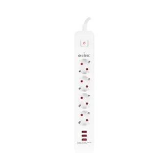 S-link SPG403U 1.5m 1.5mm 100 yüzde  Bakır 750 Joule 3 Usb 5V2.4A 4lü Anahtarlı Akım Korumalı Priz