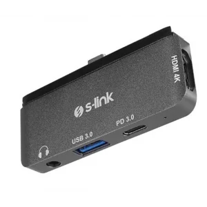 S-link SWV-USBC035 Type-C to HDMI + PD + USB 3.0 3.5mm Aux port Çevirici Adaptör