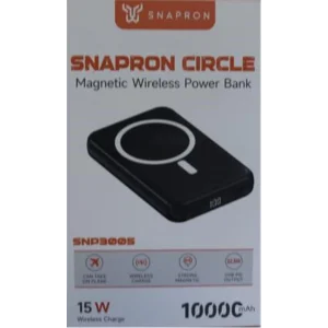 SnapMax SNP-3005 10.000 mah Kablosuz Hızlı Şarj Magsafe Powerbank LED Ekranlı Çoklu Girişli