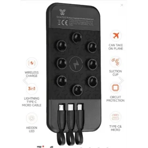 Snapron SNP-3003 10.000 Mah Vantuzlu Wireless Kablosuz ve 3in1 Kablolu Powerbank