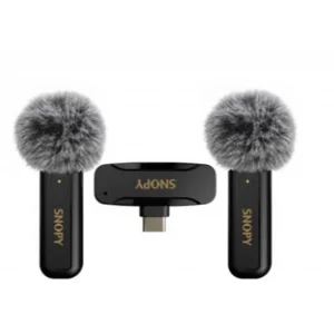 Snopy SN-MW80 Siyah 2 Mikrofonlu Kablosuz Type-c Yaka Mikrofonu