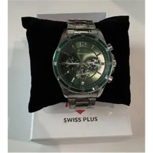 Swiss Plus Man Watch Basic Seri Model-2 ST3516AGS Green-Silver(Kol Saati)