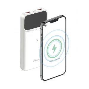 SWORD 10.000mAh Kablosuz Powerbank 22.5W PD&QC Hızlı Şarj Type-C+USB+Wireless Beyaz SW-WQ11
