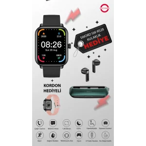 SWORD Career Akıllı Saat Kulaklık Hediye! iOS&Android Uyumlu Bildirim,Uyku Takibi,Spor,Sağlık IP67 SW-21V