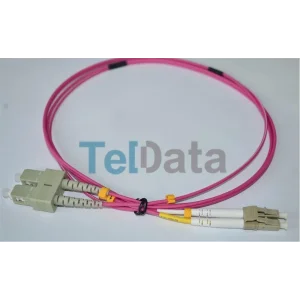 TELDATA TLD-SCLCOM41 SC-UPC-LC-UPC MM DX OM4 1 METRE FIBER OPTIK PATCHCORD