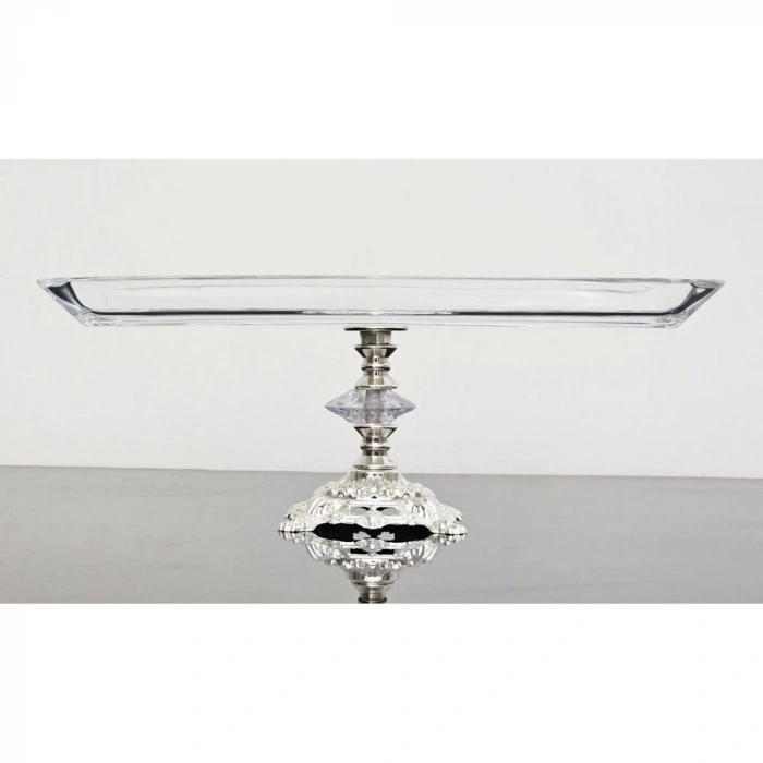 Gümüş Döküm Ayaklı Paşabahçe Kayık Servis Tabağı