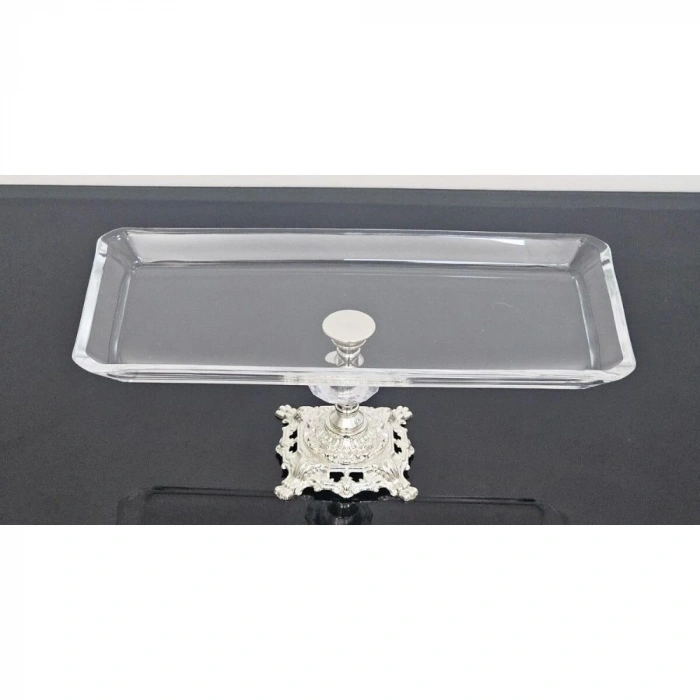 Gümüş Döküm Ayaklı Paşabahçe Kayık Servis Tabağı