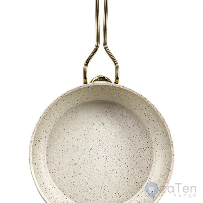 7 Parça Cam Kapaklı Granit Küre Güveç Tencere Seti Fil Dişi